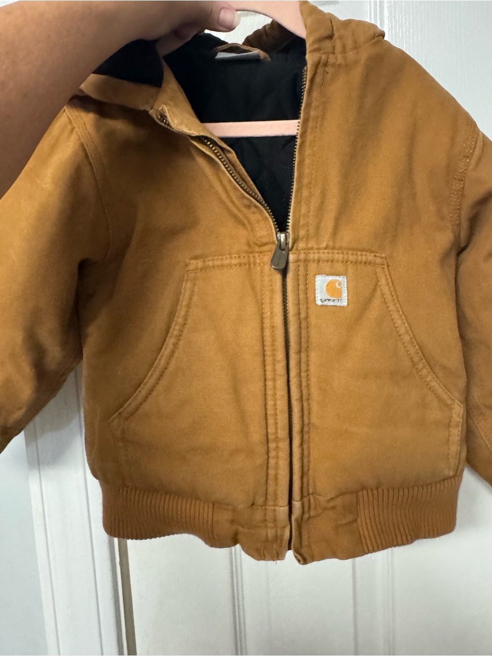 Carhartt Kids' Brown Hooded Work-Style Puffer Jacket